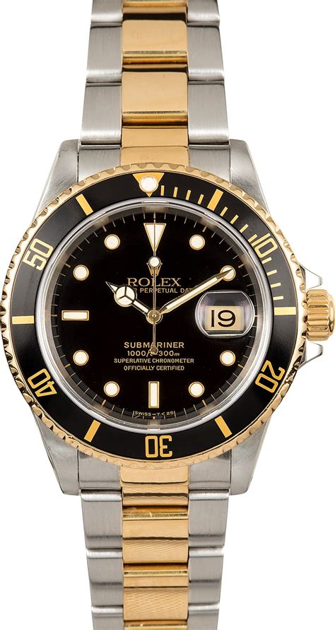 rolex submariner 16613 black and gold|rolex 16613 price guide.